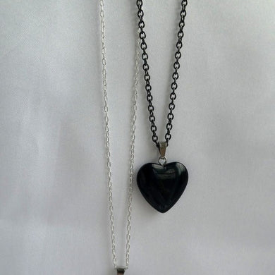 Black Obsidian Heart Necklace