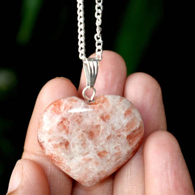 Sunstone Heart Necklace