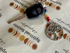 7 Chakra tree of life keychain