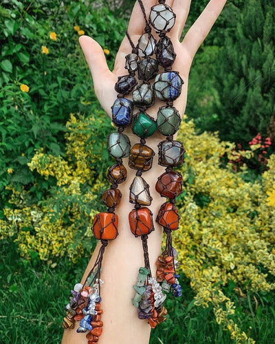 7 Chakra Tumbled Stone Car Hanging